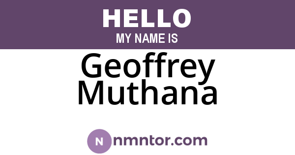 Geoffrey Muthana