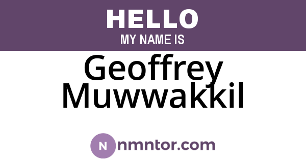 Geoffrey Muwwakkil