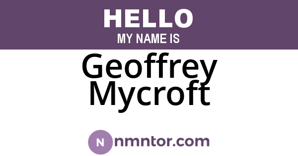 Geoffrey Mycroft
