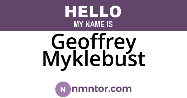 Geoffrey Myklebust