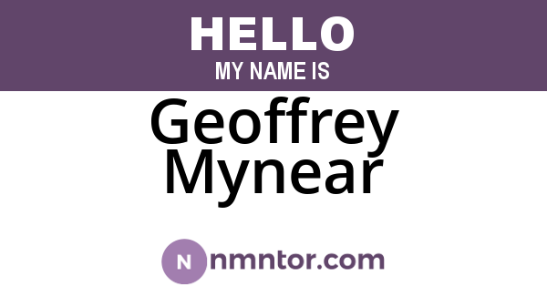 Geoffrey Mynear