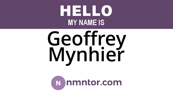 Geoffrey Mynhier