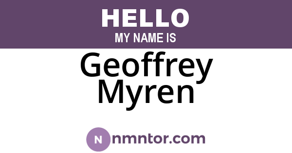Geoffrey Myren