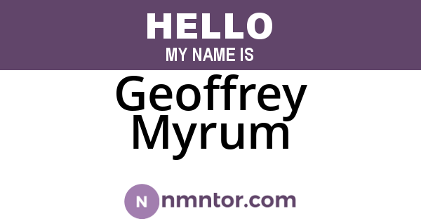 Geoffrey Myrum