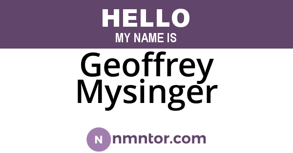 Geoffrey Mysinger