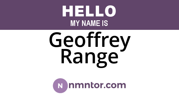 Geoffrey Range