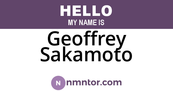 Geoffrey Sakamoto
