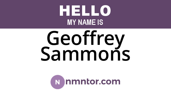 Geoffrey Sammons
