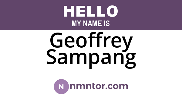 Geoffrey Sampang