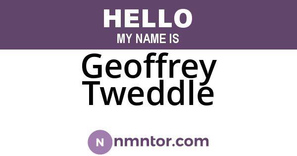 Geoffrey Tweddle