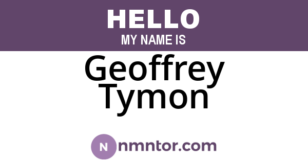Geoffrey Tymon