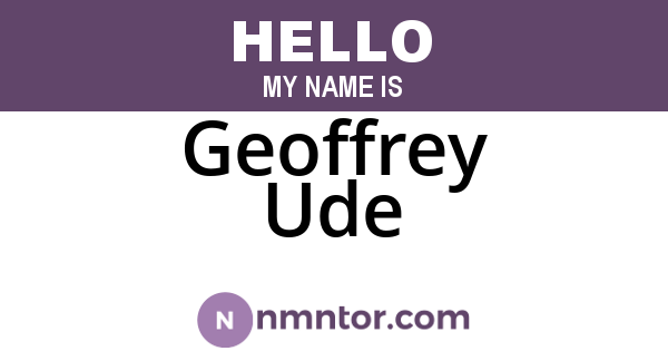 Geoffrey Ude
