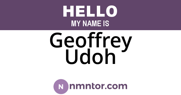 Geoffrey Udoh