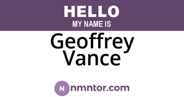 Geoffrey Vance