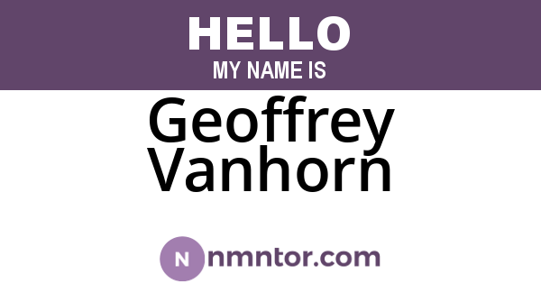 Geoffrey Vanhorn