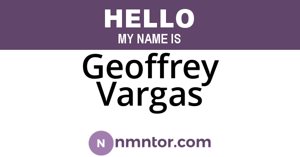 Geoffrey Vargas