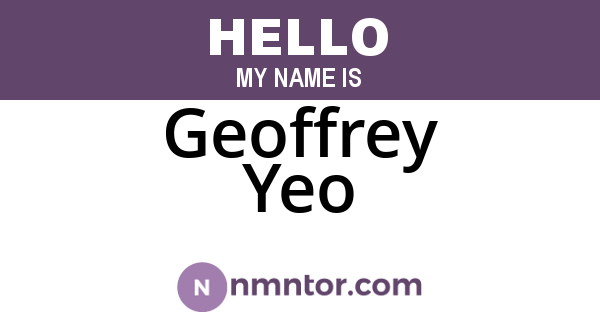 Geoffrey Yeo