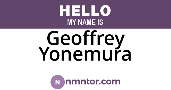 Geoffrey Yonemura