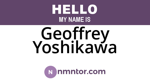 Geoffrey Yoshikawa