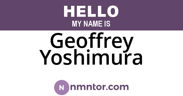Geoffrey Yoshimura