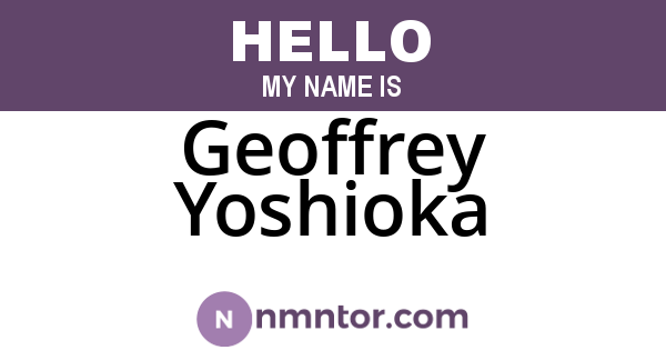 Geoffrey Yoshioka