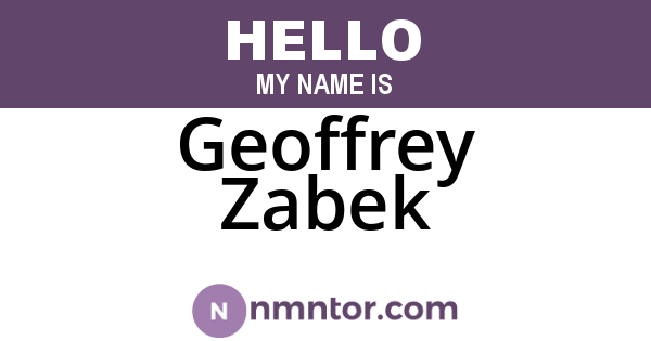 Geoffrey Zabek
