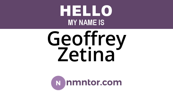 Geoffrey Zetina