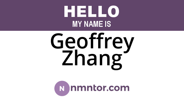Geoffrey Zhang