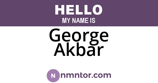 George Akbar