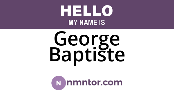 George Baptiste