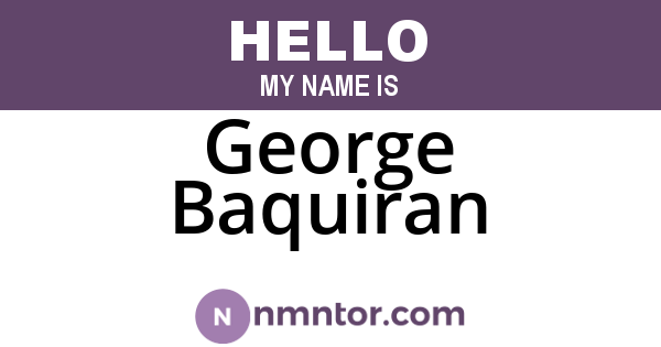 George Baquiran