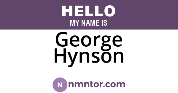 George Hynson