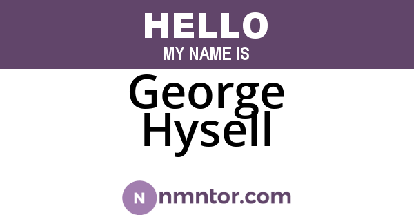 George Hysell