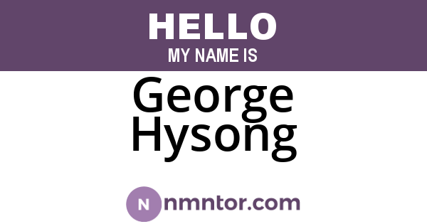George Hysong