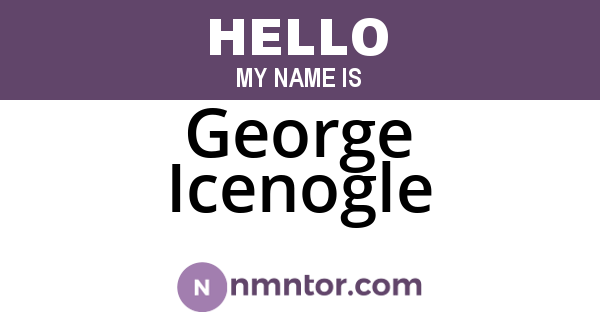 George Icenogle