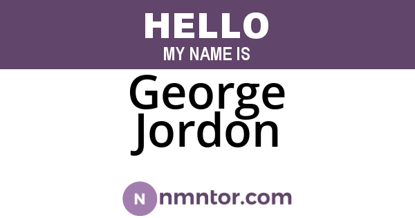 George Jordon