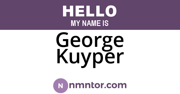 George Kuyper