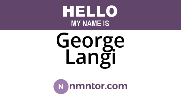 George Langi