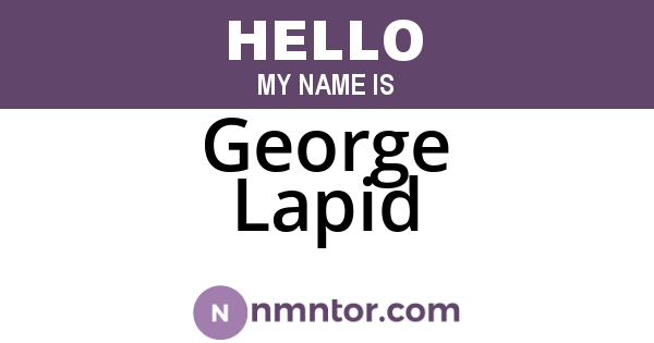 George Lapid