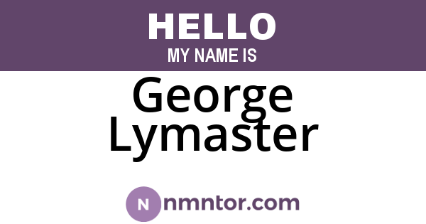 George Lymaster