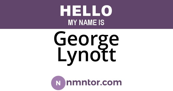 George Lynott