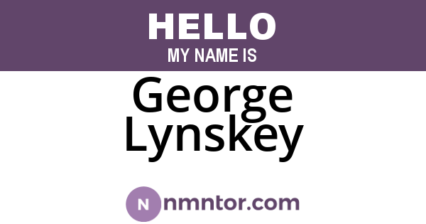 George Lynskey