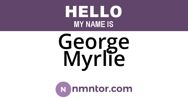 George Myrlie