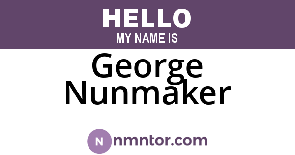 George Nunmaker