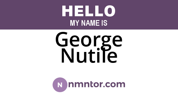George Nutile