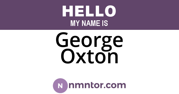 George Oxton
