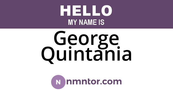 George Quintania