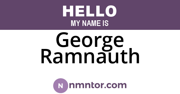 George Ramnauth