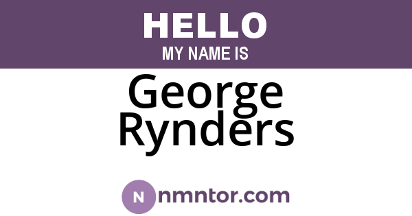 George Rynders