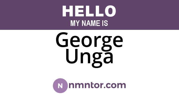 George Unga